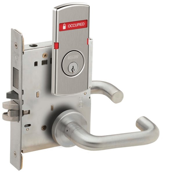 Schlage Storeroom Mortise Lock with Deadbolt, 6-Pin Full Face Mortise Cylinder, 03A Design, VACANT/OCCUPIED L9480P 03A 626 L283-722